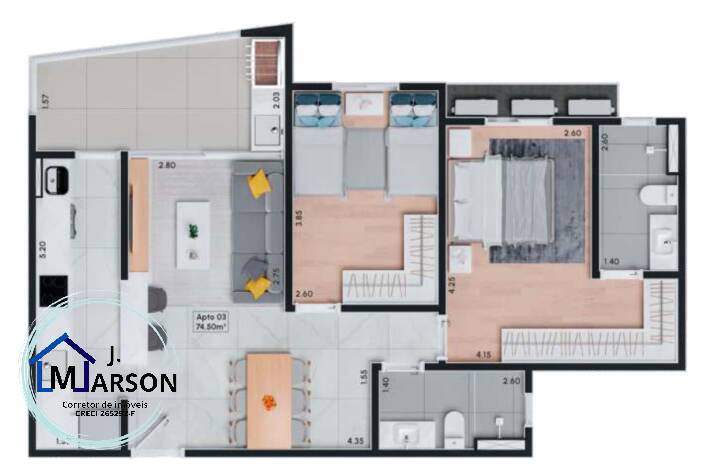 Apartamento à venda com 2 quartos, 75m² - Foto 10